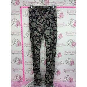 Just cozy fleece lined leggings tights Black Paisley Print Leggings